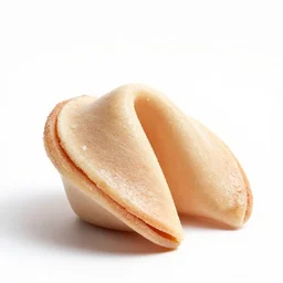 pastel fortune cookie, studio product photography, isolated on a pure white background, centered, entire object in frame, sharp focus, soft studio lighting