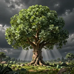 tree of life, rendered in unreal engine, central composition, symmetrical composition