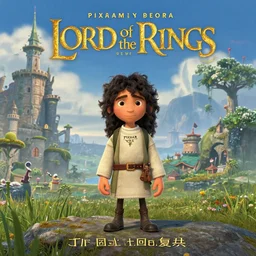 the cover art from the pixar lord of the rings remake. animated in 4 k with presto animation software.