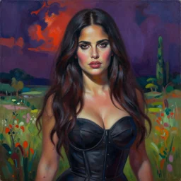 beautiful painting of salma hayek by dariusz zawadski, contemporary, creepy, colorful acrylic, wlop
