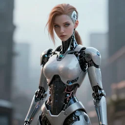 beautiful amouranth as cyborg, trending artstaition, unreal engine, cinematic, ultra realistic