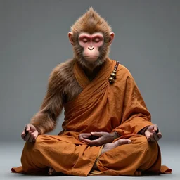 a taiwanese demon alien monk monkey psychedelic meditation, professional photography, highly detailed, stunning lighting, artstation, realistic face and anatomy, by frank frazetta and shepard fairey and thomas kinkade and greg rutkowski