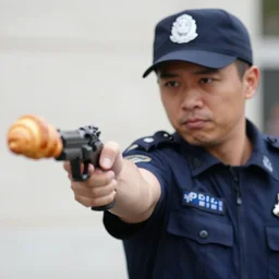 closeup portrait of police arresting croissants at gunpoint, photograph, world press photo, natural light, sharp, detailed face, magazine, press, photo, steve mccurry, david lazar, canon, nikon, focus
