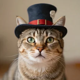 A cat in a hat