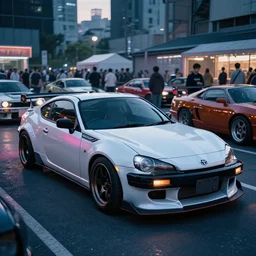 a marketplace photo of a cyberpunk Toyota 86 Trueno, by Paul Lehr