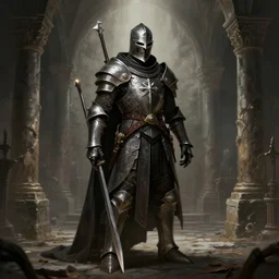 dead knight in a dungeon concept art