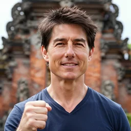 a photo of tom cruise at balinese temple, perfect faces, award winning photography, 50 mm