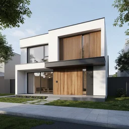 outside view of a modern house, octane render