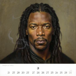 portrait of samuel jackson, by alan lee, intricate, smoke trails, lord of the rings calendar, smooth, detailed terrain, oil painting