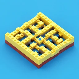 wimmelbilder maze made of lego, isometric