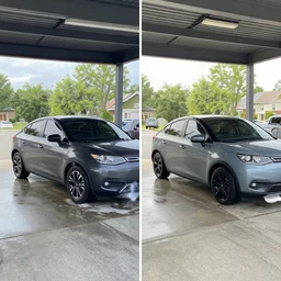car wash before and after