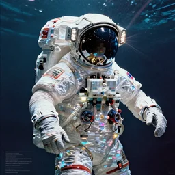 astronauts in the empty underwater void - complex and hyperdetailed technical suit. reflection and dispersion materials. glowing lights. volumetric light. ultrawide lens f / 3 2. noise film photo. flash photography. ultra realistic, holographic anaglyph materials, poster by wayne barlowe, mike winkelmann, craig mullins. noise