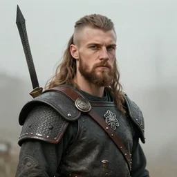 a portrait of a handsome young viking warrior, art by bogdan rezunenko