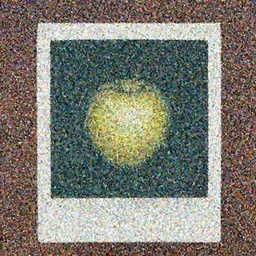 a beautiful photo of a green apple, Polaroid SX-70 Instant Film