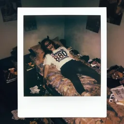 cursed polaroid of beautifully ominous creepy sleep paralysis demon sliding inside 1 9 8 0's teeanger cluttered bedroom. weirdcore, liminal, backrooms aesthetic. hyperrealistic, octane render