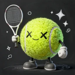 a tennis ball monster ,tennis ball ,kaws, chalk digital art, fantasy, magic, trending on artstation, ultra detailed, professional illustration by Basil Gogos