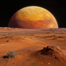a mars landscape, digital art by chesley bonestell, detailed, vibrant colors, trending on artstation