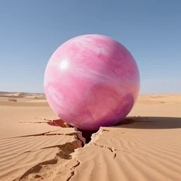 a pink space - time crack appeared in the barren desert, high quality cg render, 4 k