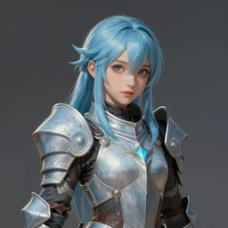 A source filmmaker sfm girl in  pale blue armor, cute and adorable, pretty, beautiful, DnD character art portrait, matte fantasy painting, DeviantArt Artstation, by Jason Felix by Steve Argyle by Tyler Jacobson by Peter Mohrbacher, cinematic lighting