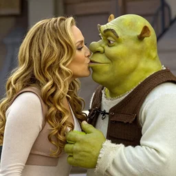 shrek kissing jenifer lopez, realistic