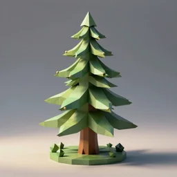 Low poly pine tree