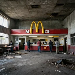 the inside of an old abandoned mcdonalds where many people were killed. it hasn't been entered in 2 4 years. professional photography