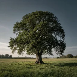 a single ancient tree in the middle of a vast field in the countryside of england, a magical tree, dramatic lighting, aesthetic, disturbing, rule of thirds, clever design, decorative modern graphic design collage border, by hannah hoch and jesse treece and christian jackson and josh brill