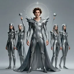 full body portrait of timothee chalamet as a magical star guardian. detailed face, concept art, intricate, highly detailed 8 k, smooth, sharp focus, handsome and aesthetic shape of face and body, artgerm, artstation, art by zexi guo and nira and junpei suzuki and gharliera and rinotuna