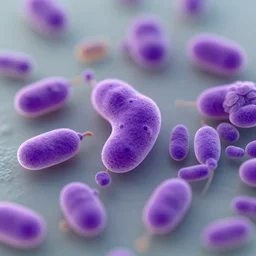 photo under a microscope of a cancerus purple bacteria