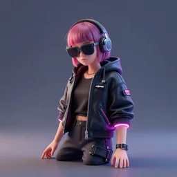 cyberpunk neon 3D render