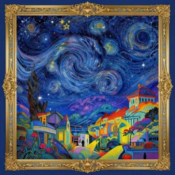 ( ( ( ( shinning starry sky with decorative frame design ) ) ) ) by mœbius!!!!!!!!!!!!!!!!!!!!!!!!!!!, overdetailed art, colorful, artistic record jacket design