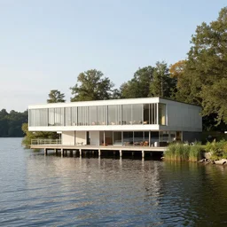 a house on the lake by richard meier