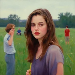 a beautiful scenic painting of a beautiful young woman that looks like alicia silverstone by artgerm and wlop and wes anderson and spike jonze