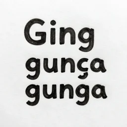 a piece of paper that says ging ging gunga ging
