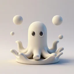 ebay product, cute miniature resine figure, SSS, High detail photography, 8K, 3d fractals, pictoplasma, one simple ceramic toy tentacle monster Figure sculpture, surrounded by splashes, 3d primitives, in a Studio hollow, by pixar, by jonathan ive,, simulation
