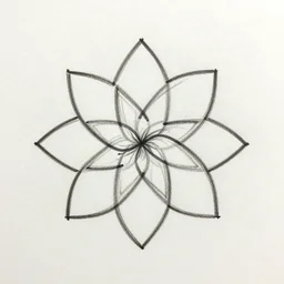 minimalistic, simple crayon line drawing of a hyperdimensional fractal. crayon on paper. drawn by a kid.