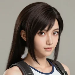 photograph of tifa lockhart head and shoulders, hyperrrealistic
