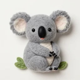 a needle felted koala, needle felting art.