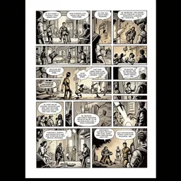 a complete page of an epic graphic novel