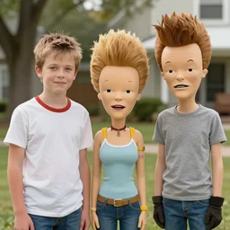 movie still of teenage actors as beavis and butthead