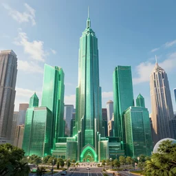 emerald city ,highly detailed, 4k, HDR, award-winning, artstation, octane render