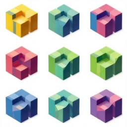 3 6 0 panorama escher style pattern of colorful cubes