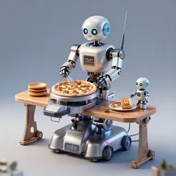 pizza making robot, 4 k, art station concept, highly detailed