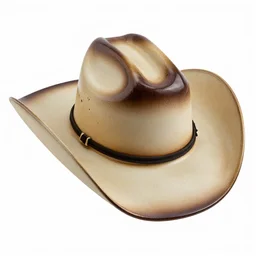 ceramic cowboy hat, commercial catalog photo, isolated on a pure white background, centered, entire object in frame, sharp focus, soft studio lighting