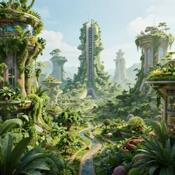 a futuristic eco city utopia, plants, buildings, vegetation, ambient, nature, landscape, nature, technology, trending on artstation, deviantart, octane render, unreal engine, high detail, high definiton, photo realistic, ultra realistic, hyper realistic, 4 k, hd