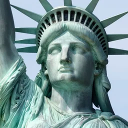 portrait beautiful real woman as the statue of libertyhyper realistic face, beautiful eyes, fantasy art, in the style of greg rutkowski, intricate, hyper detailed, smooth