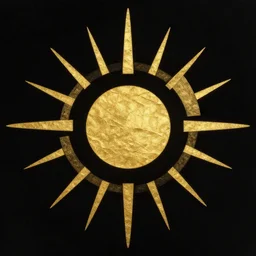 geometric minimalist abstraction of a midnight sun, by penabranca, tumblr, gold, black