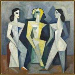 a painting of a group of abstract shapes, an abstract painting by André Lhote, cg society, lyrical abstraction, cubism, oil on canvas, fauvism