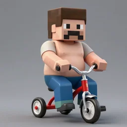 hyper realistic obese steve buscemi riding a tiny tricycle, painted by greg rutkowski