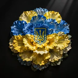 ukraine flag in the shape of flower